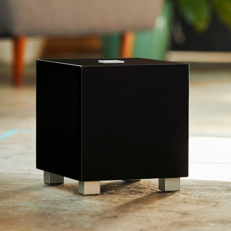 REL T-Zero Subwoofer Schwarz Hochglanz Frontansicht