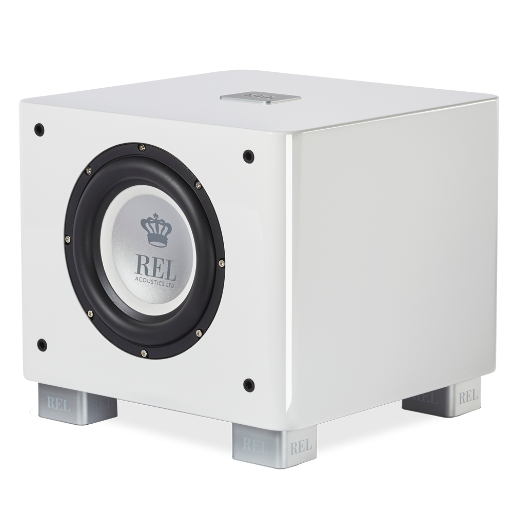 REL T-7x Subwoofer Weiss Hochglanz Frontansicht