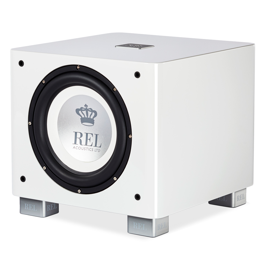 REL T-9x Subwoofer Weiss Hochglanz Frontansicht