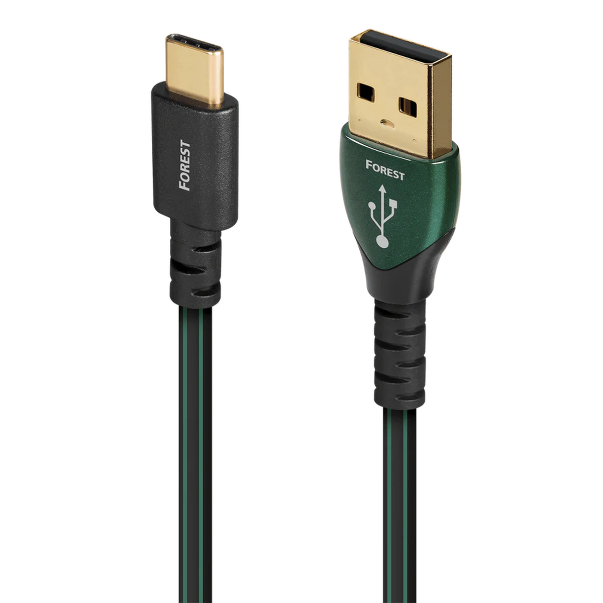 AudioQuest Forest USB-Kabel Produktansicht mit USB-C- und USB-A-Stecker