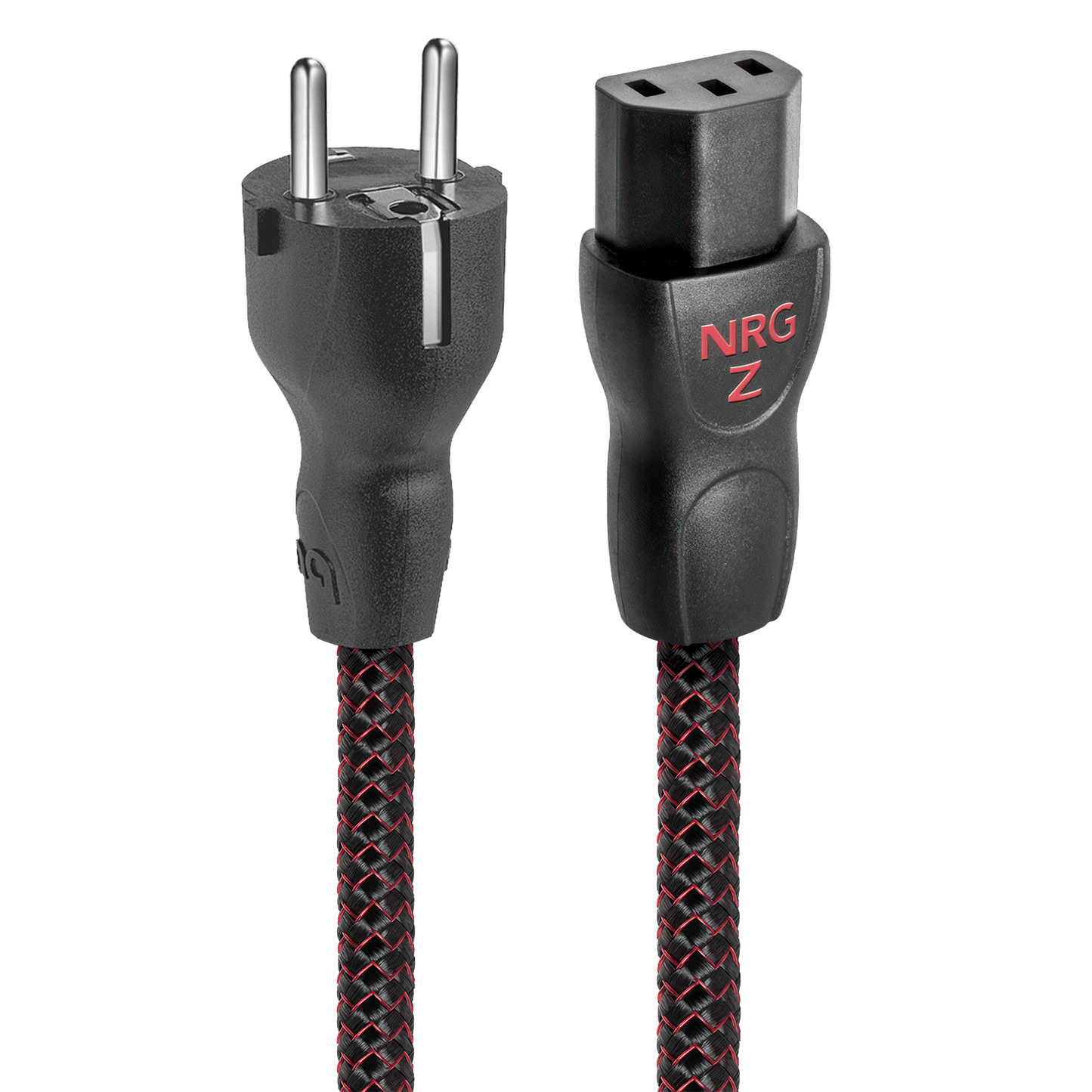 AudioQuest NRG-Z3 Netzkabel Produktansicht mit Schuko-Stecker und IEC-C13-Kupplung