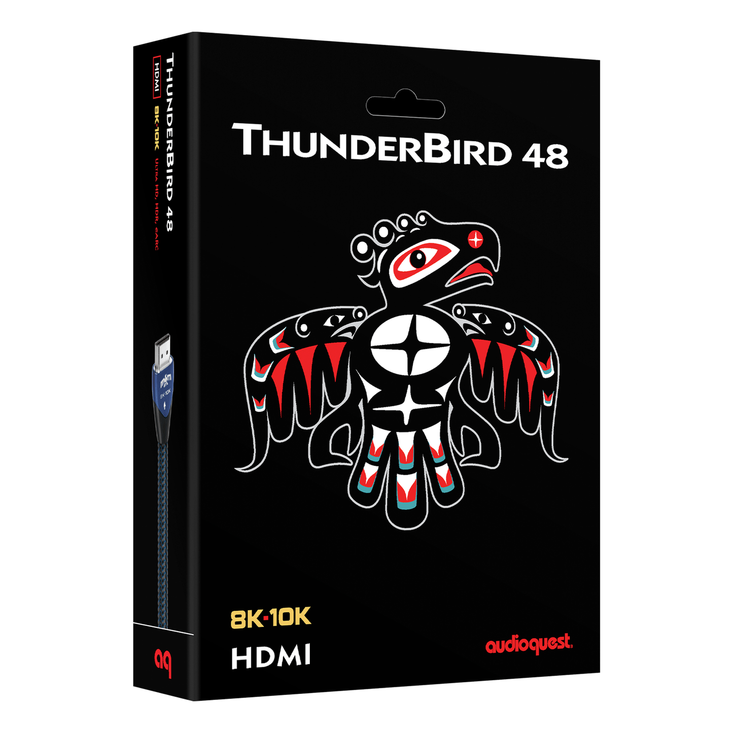 AudioQuest ThunderBird 48 HDMI-Kabel Verpackung mit Thunderbird-Motiv, 8K-10K, 48 Gbps