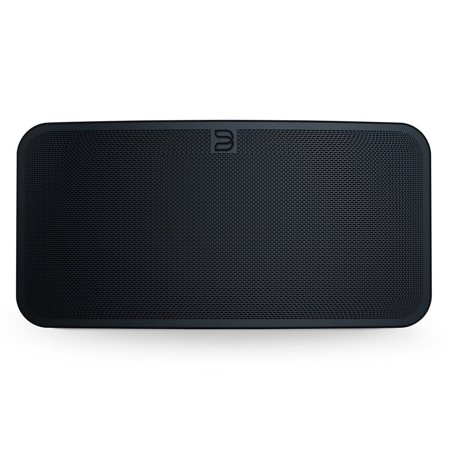 Bluesound Pulse 2i Streaming-Lautsprecher Schwarz Frontansicht mit Lautsprechergitter