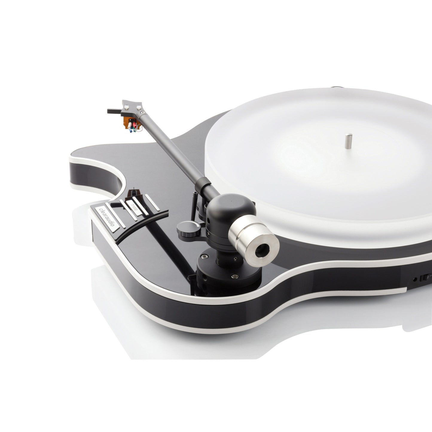 Clearaudio Celebrity Al Di Meola Plattenspieler Detailansicht Tonarmlager mit Gegengewicht, Schwarz