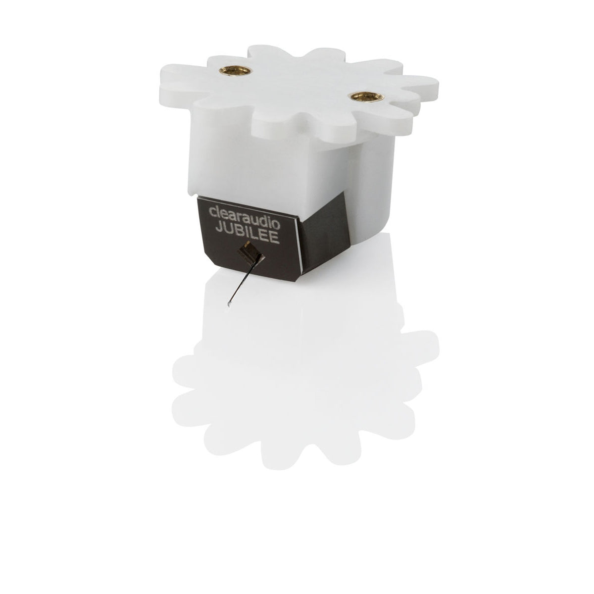 Clearaudio Diamond Jubilee MC Moving-Coil-System Schrägansicht mit Nadelträger und Abtastdiamant