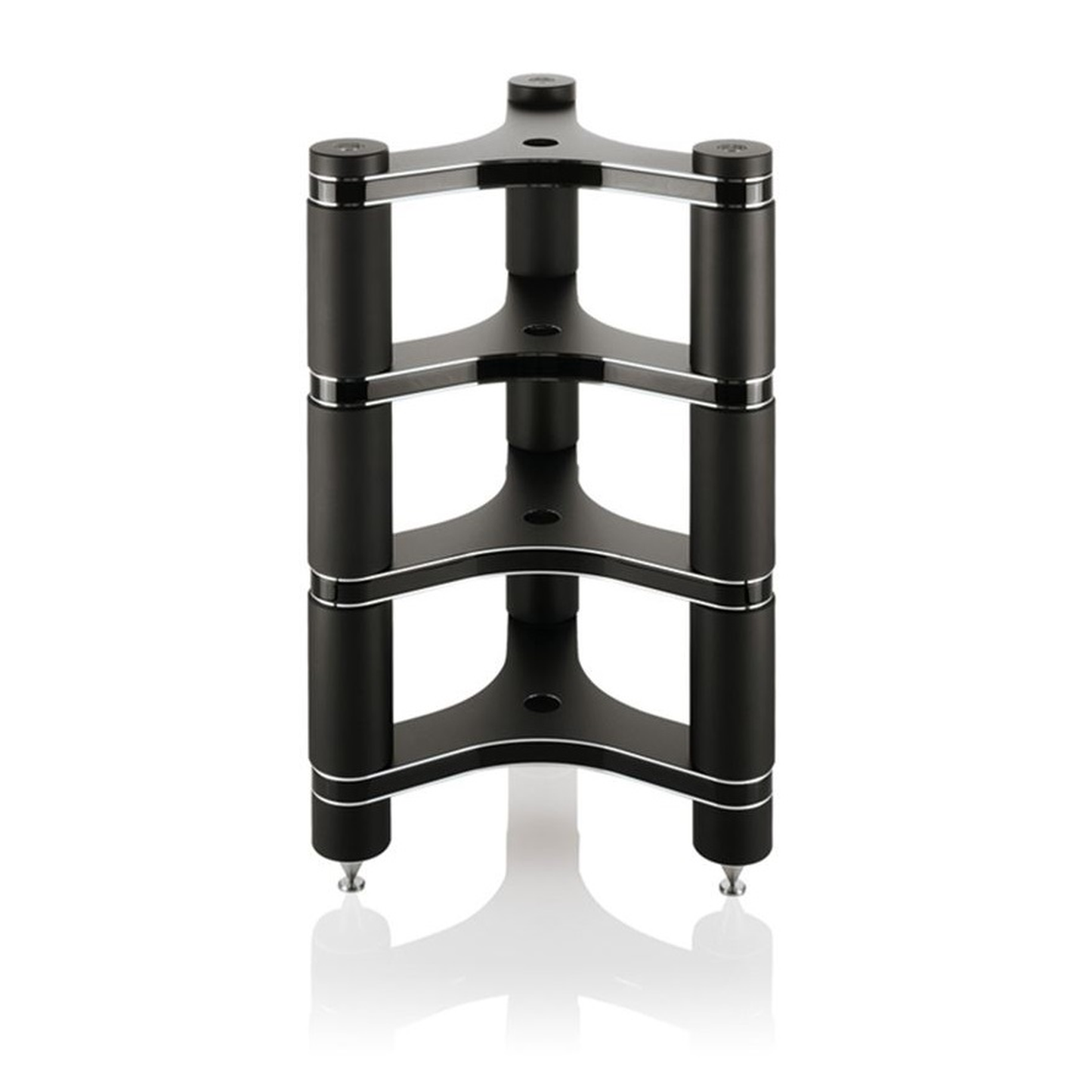 Clearaudio Innovation Series Stand HiFi-Rack Farbvariante Schwarz mit Spikes und Aluminiumsäulen