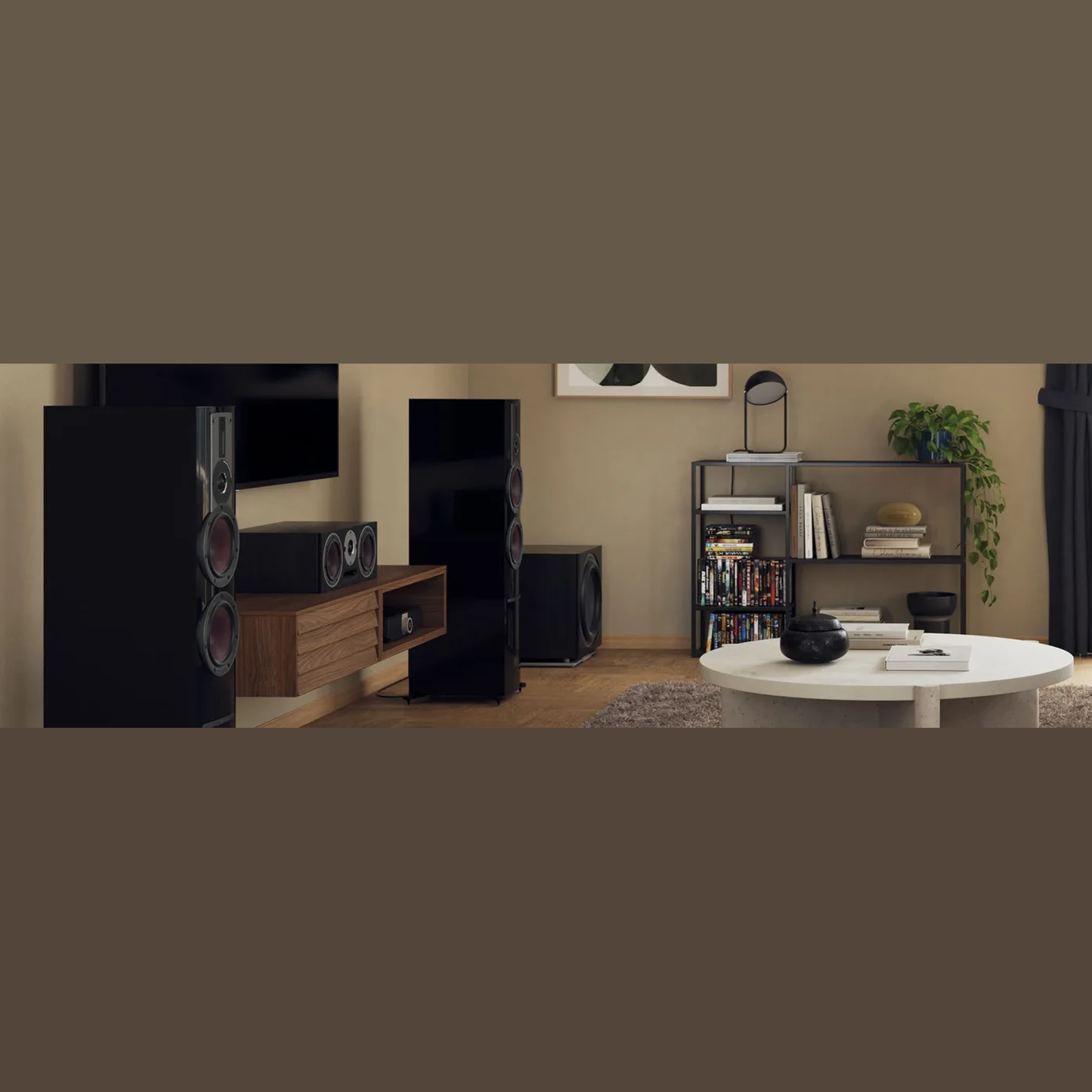 DALI Sub K-14 F Aktiv-Subwoofer Schwarz Lifestyle Heimkino mit TV, Center und Standlautsprechern