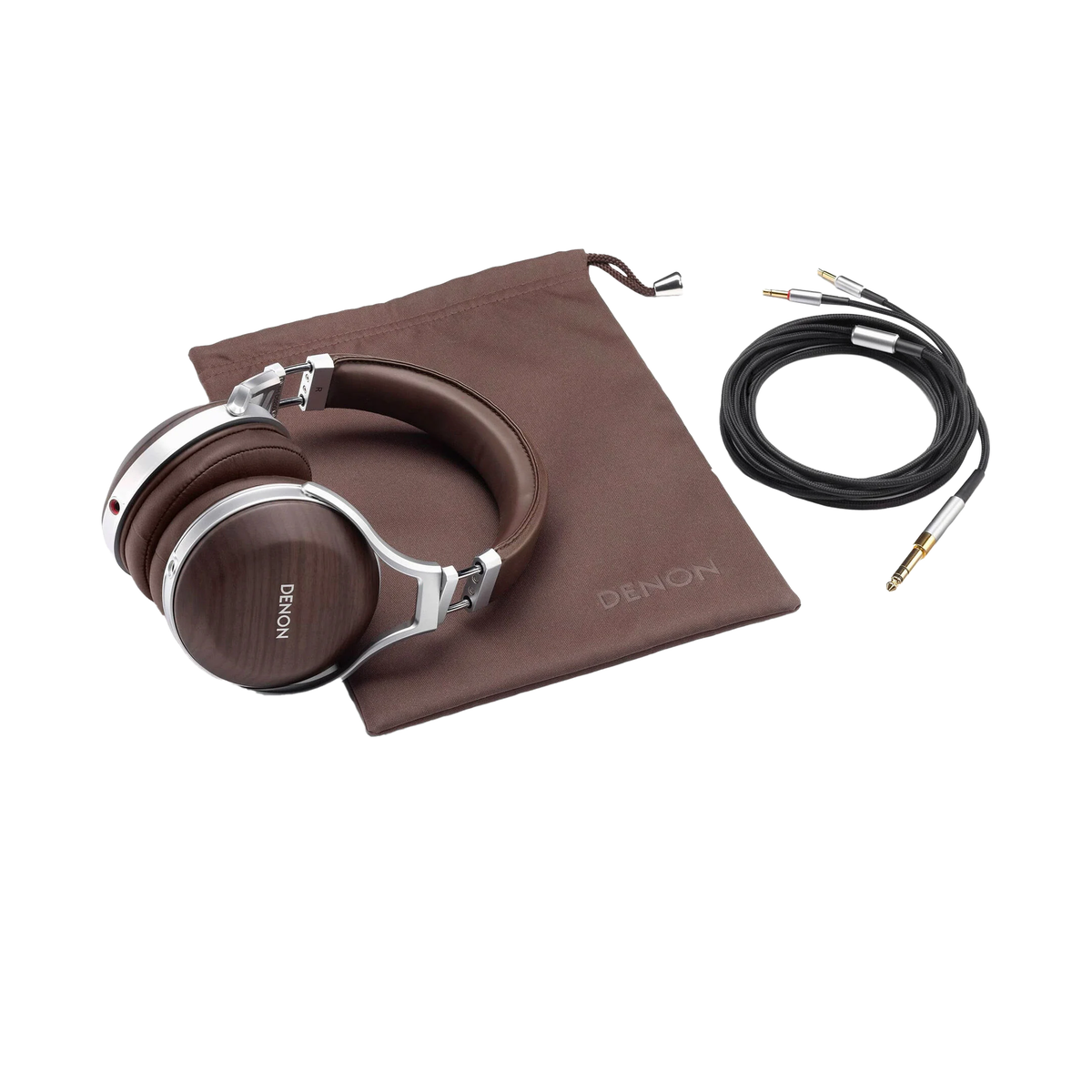 Denon AH-D5200 Over-Ear-Kopfhörer, Lieferumfang mit Tragetasche und Anschlusskabel