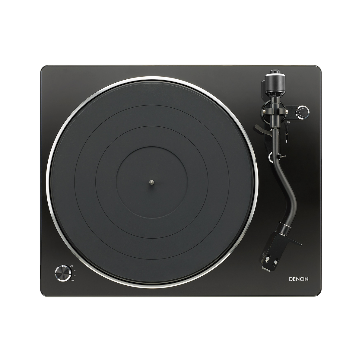 Denon DP-450USB Plattenspieler Draufsicht mit Plattenteller und Tonarm