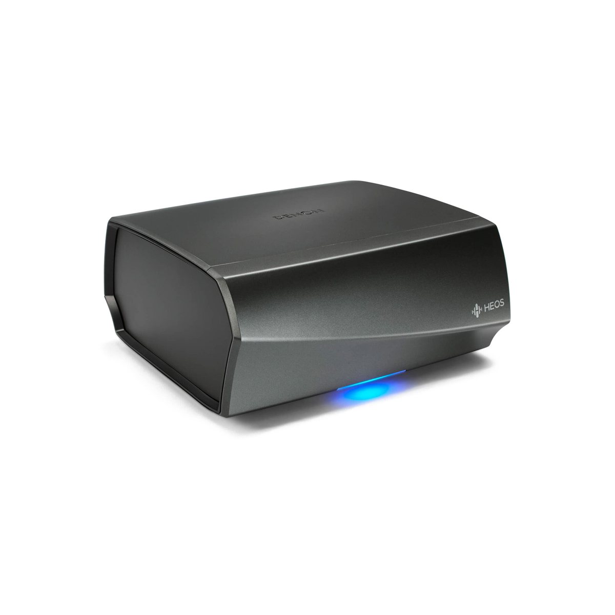 Denon HEOS Link HS2 Streaming-Vorverstärker, Silber Schrägansicht 2