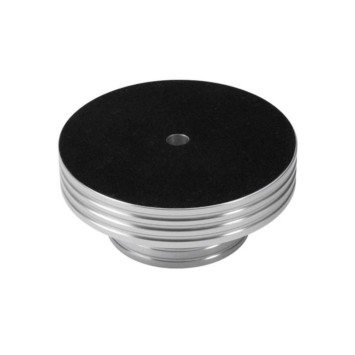 Dynavox PST300 Plattengewicht Stabilizer Silber Detailansicht Filzauflage an der Unterseite