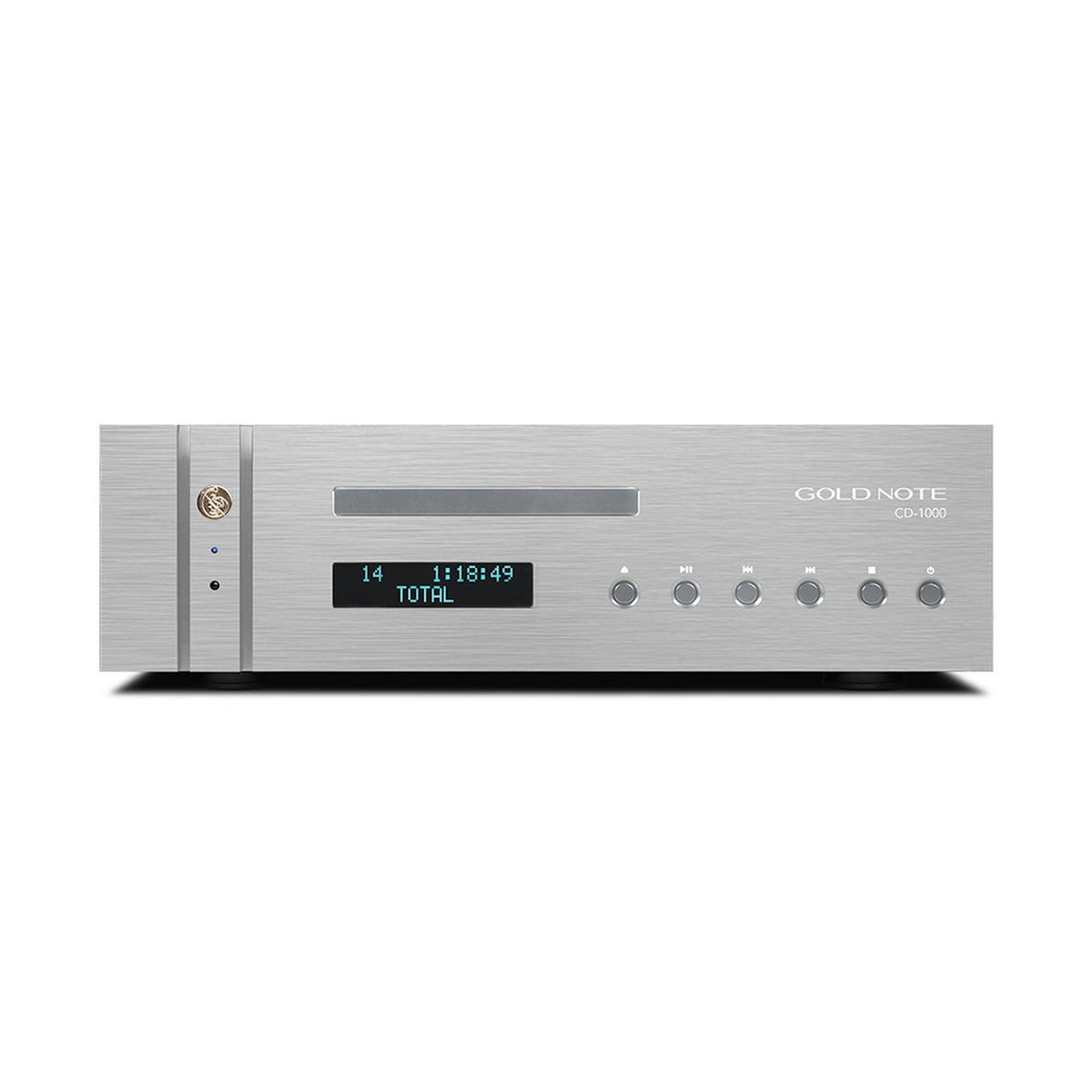 Gold Note CD-1000 MKII Deluxe CD-Player Frontansicht in Silber