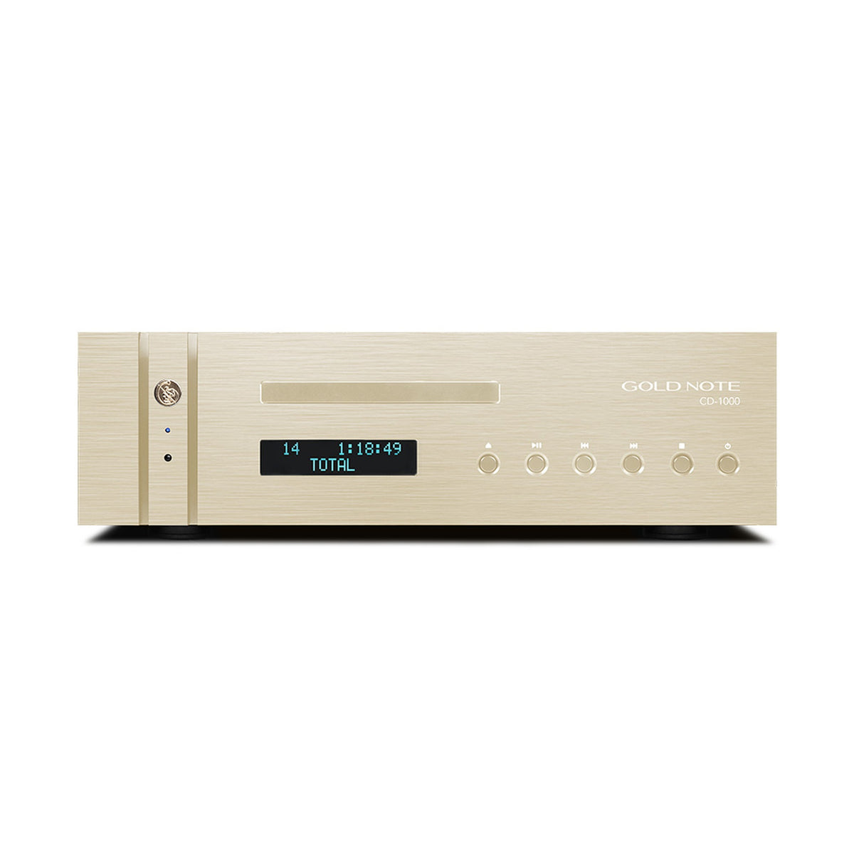 Gold Note CD-1000 MKII Deluxe DSD CD-Player Frontansicht in Gold