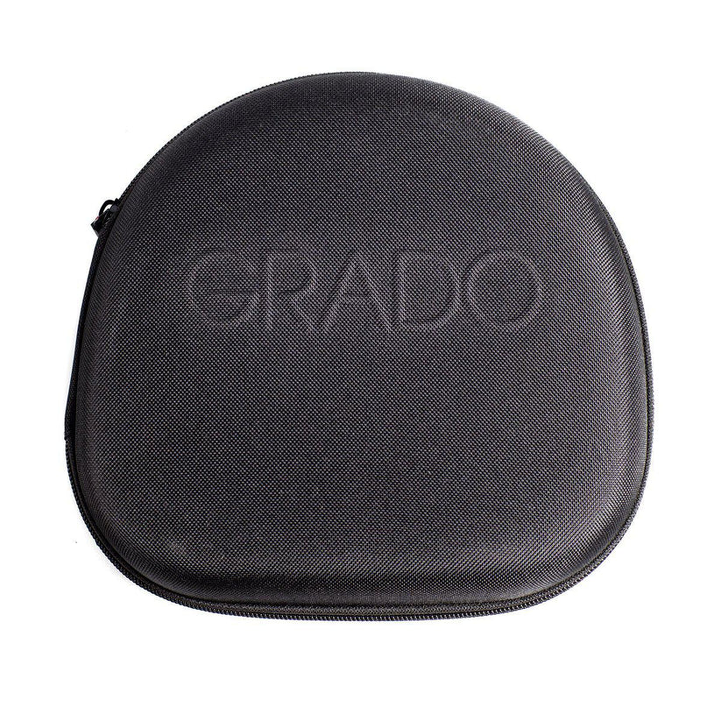 Grado Hartschalen-Kopfhörertasche Medium Draufsicht geschlossen mit geprägtem Markenschriftzug