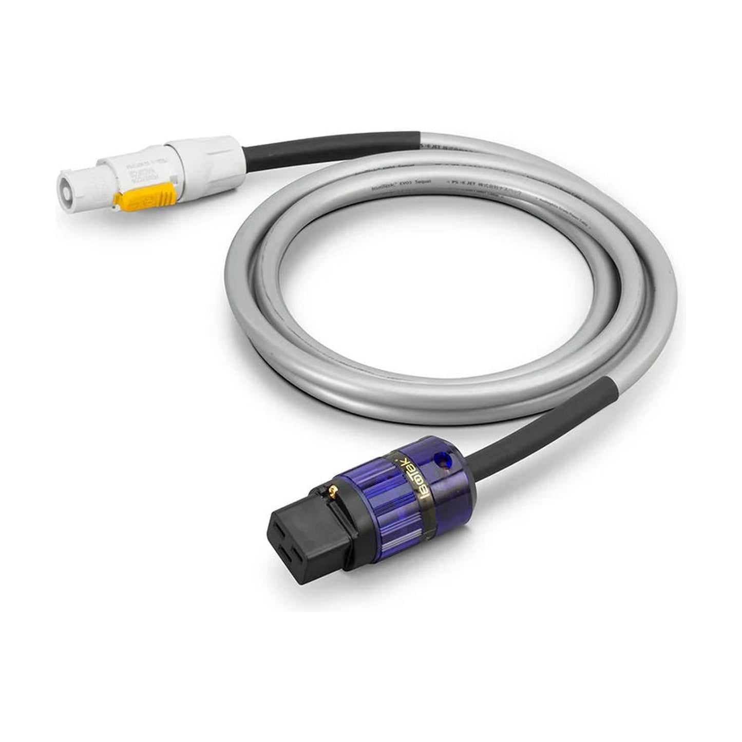 IsoTek EVO3 Sequel Netzkabel mit Neutrik powerCON-Steckverbinder, perspektivische Ansicht