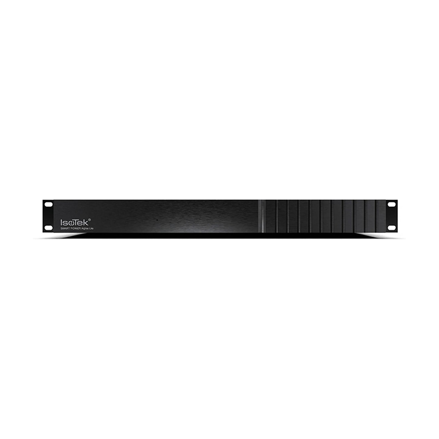 IsoTek Smart Power Alpha Lite Netzfilterleiste Frontansicht im 19-Zoll-Rackgehäuse