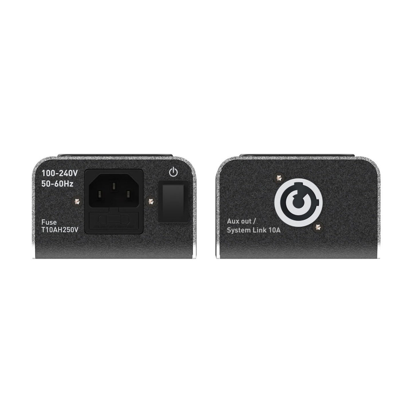 IsoTek V5 Polaris Netzleiste Anschlussfeld mit Netzeingang, Sicherung und System-Link-Ausgang