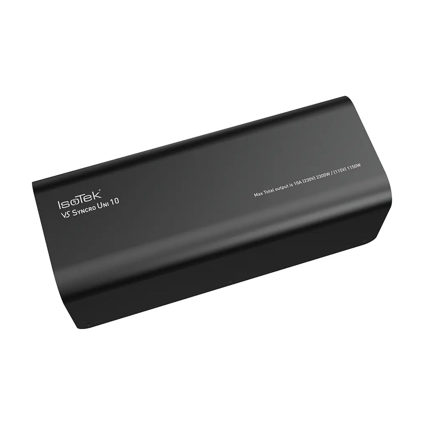 IsoTek V5 Syncro Uni 10 A DC-Blocker Schrägansicht in Schwarz, weitere Ansicht
