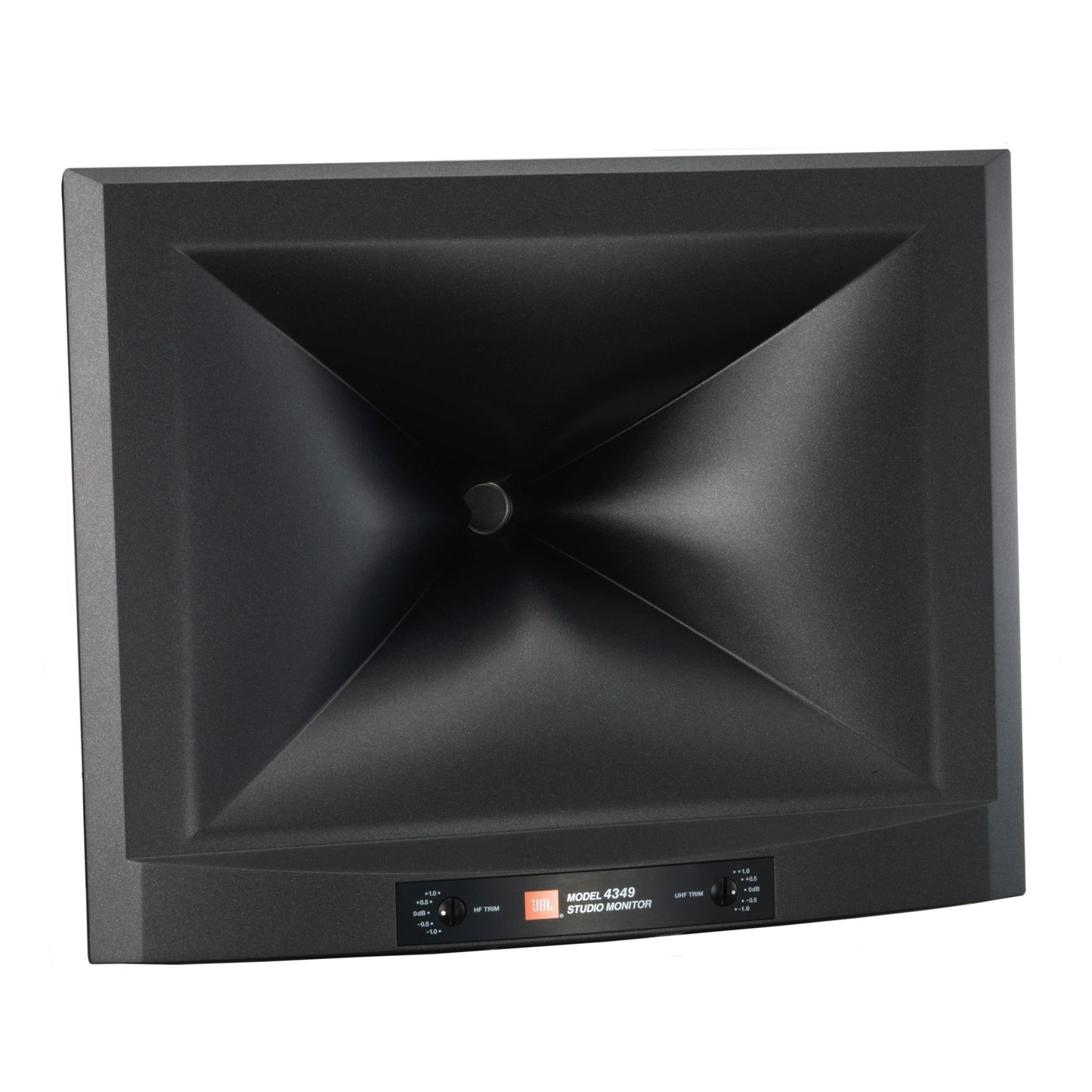 JBL 4349 Studio Monitor schwarz Nahaufnahme Waveguide von unten