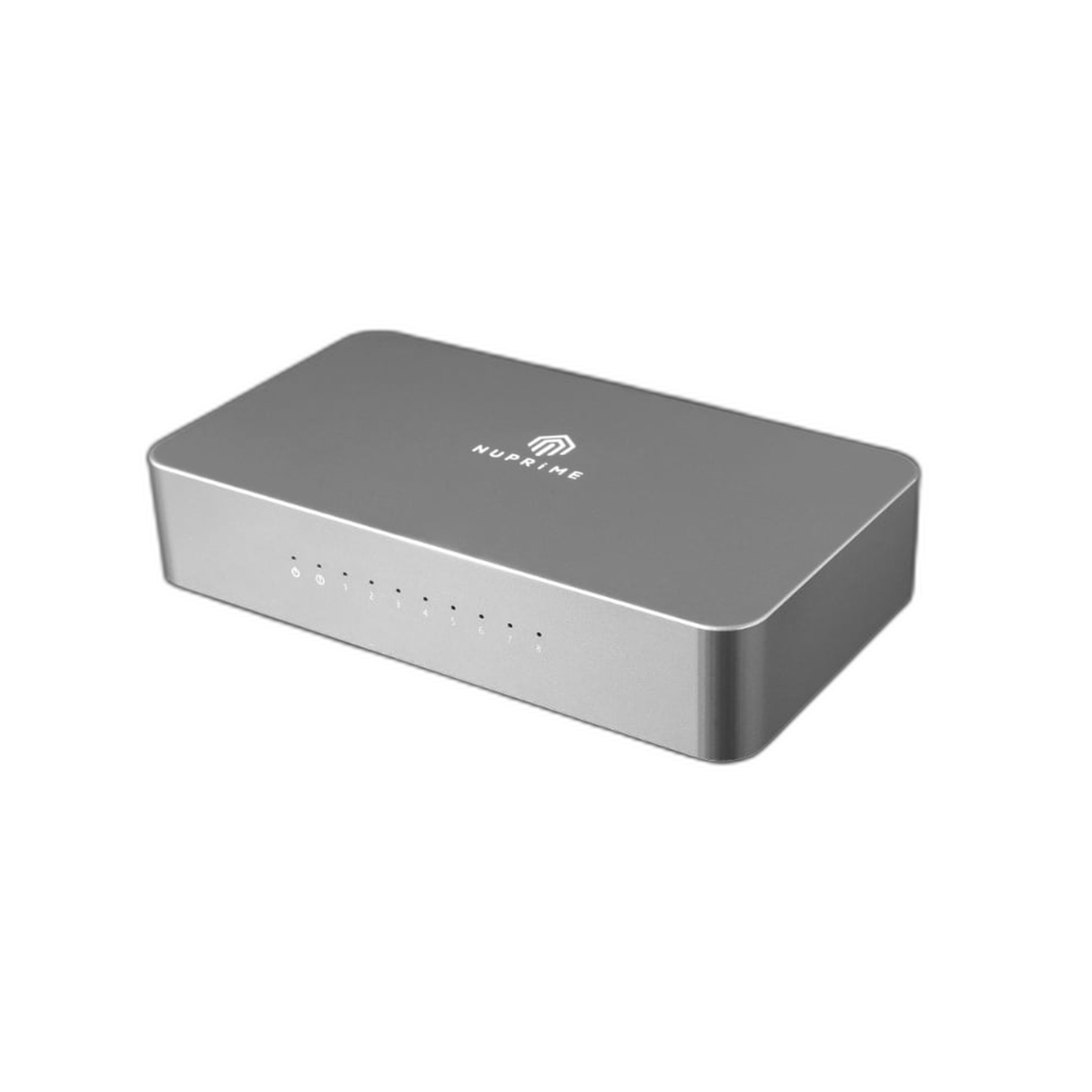 NuPrime Omnia SW-8 Netzwerk-Switch Schrägansicht (3)