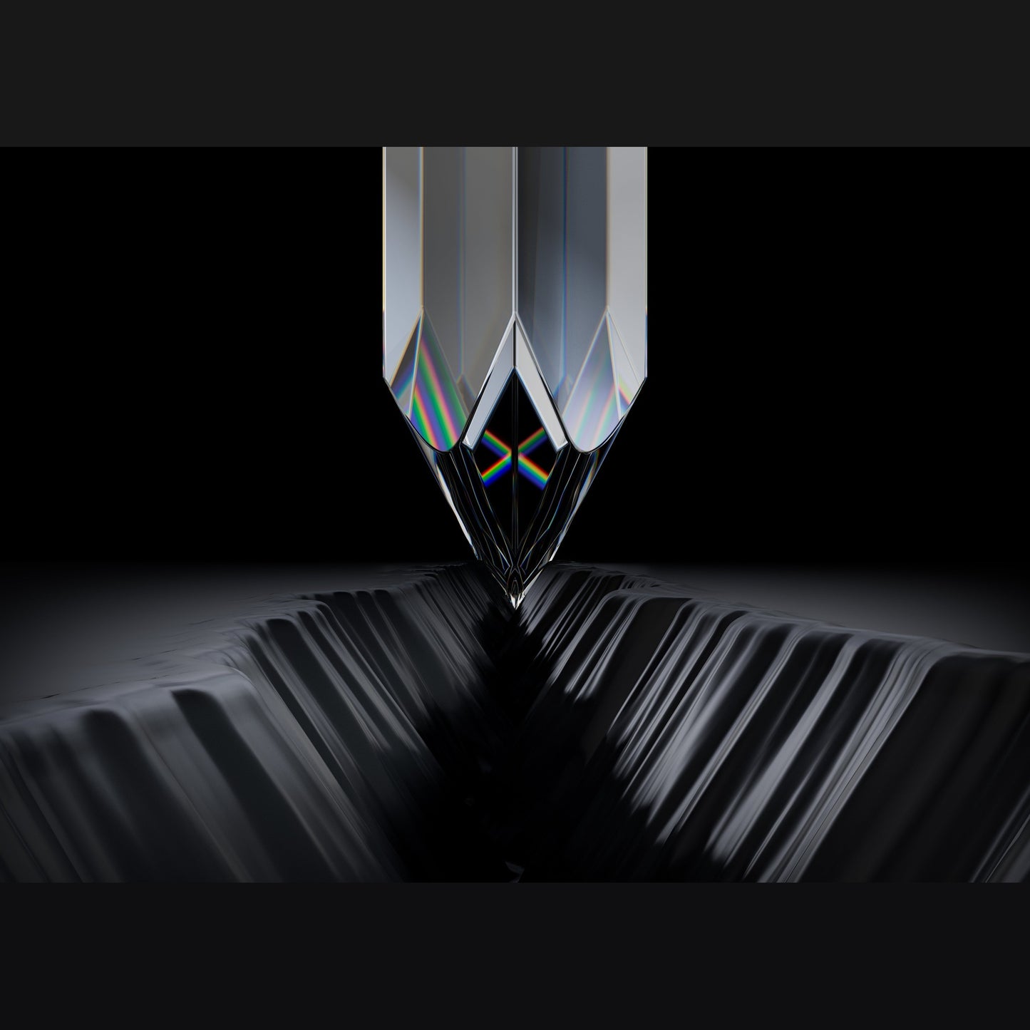 Ortofon MC Vertex Vertex-Diamant mit Linienkontakt-Schliff auf massivem Diamant-Nadelträger, Makroaufnahme
