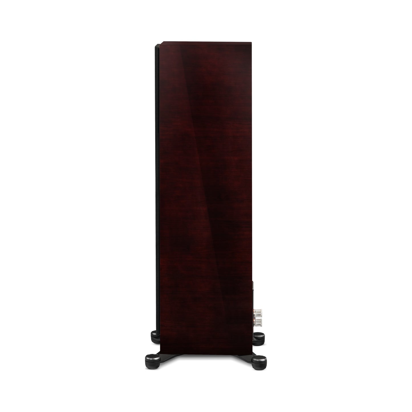 Paradigm Founder 80F Standlautsprecher Seitenansicht mit montierter Abdeckung, Midnight Cherry