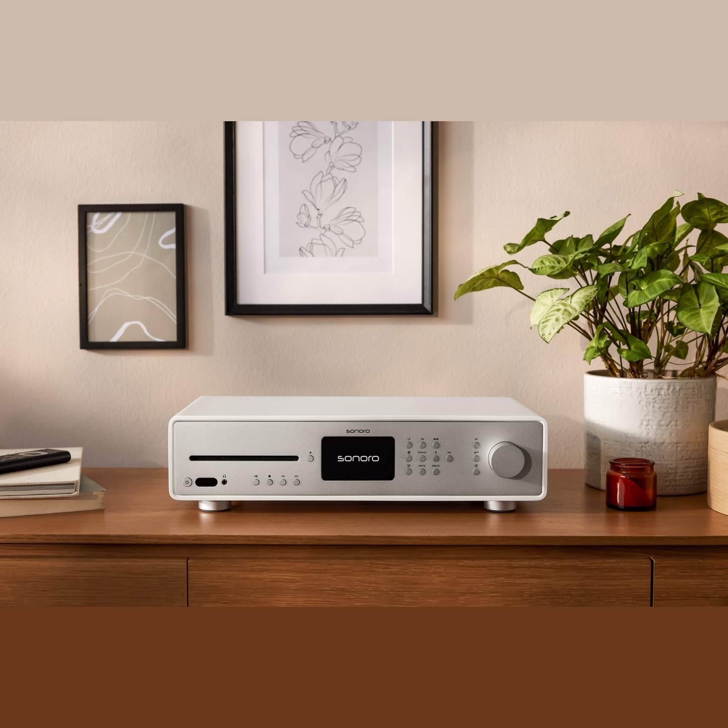 Sonoro Maestro Quantum Stereo-Receiver Lifestyle im Wohnraum, Weiss matt