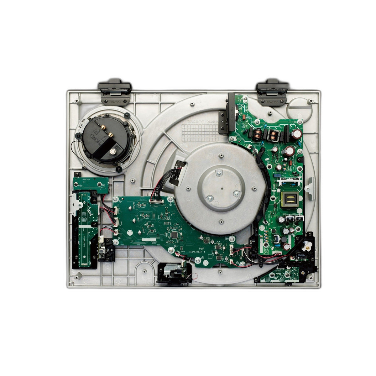 Technics SL-1200GR2 + 2M Black LVB 250 Plattenspieler-Set Detailansicht Innenaufbau mit Direktantriebsmotor