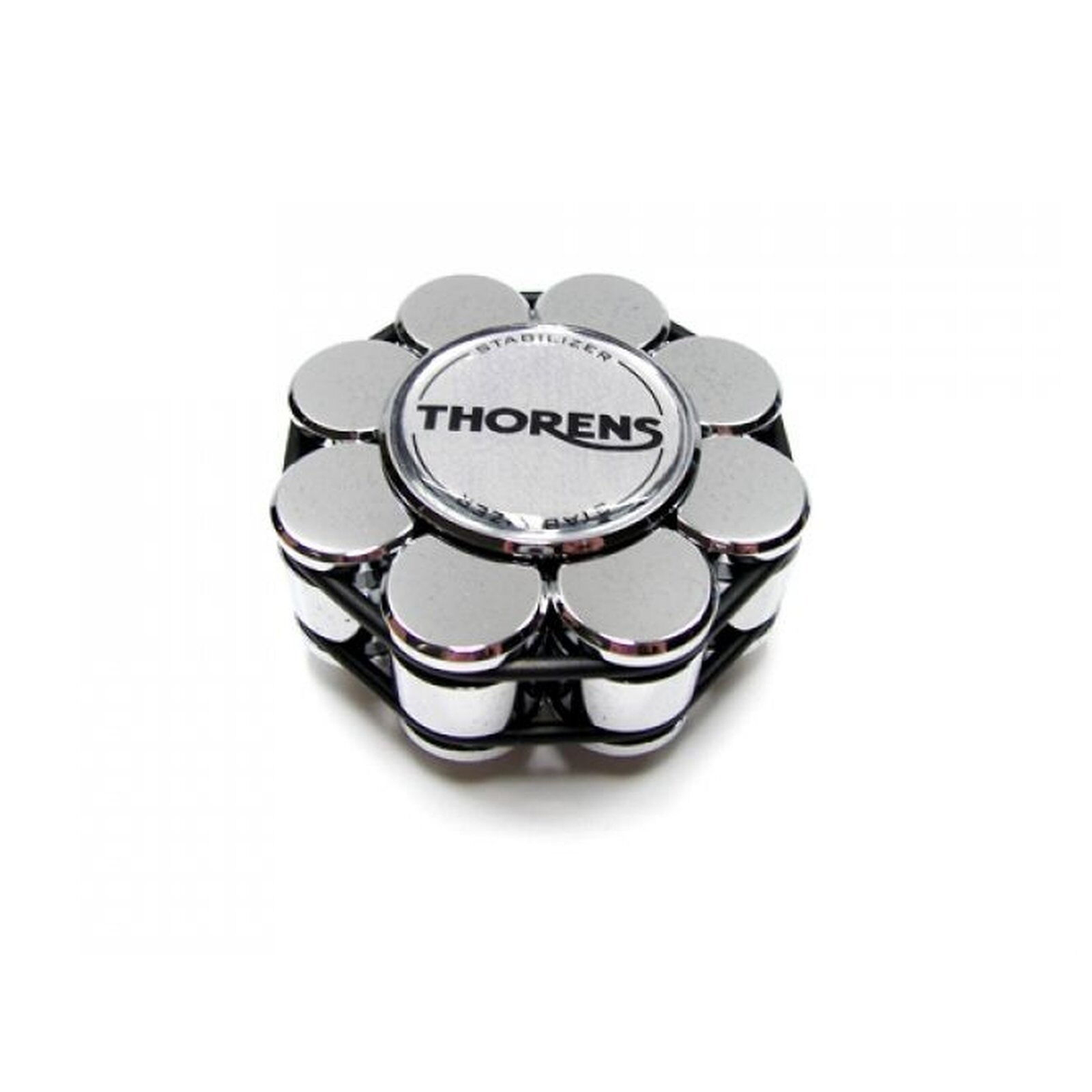 Thorens Stabilizer Chrom Plattengewicht Schrägansicht