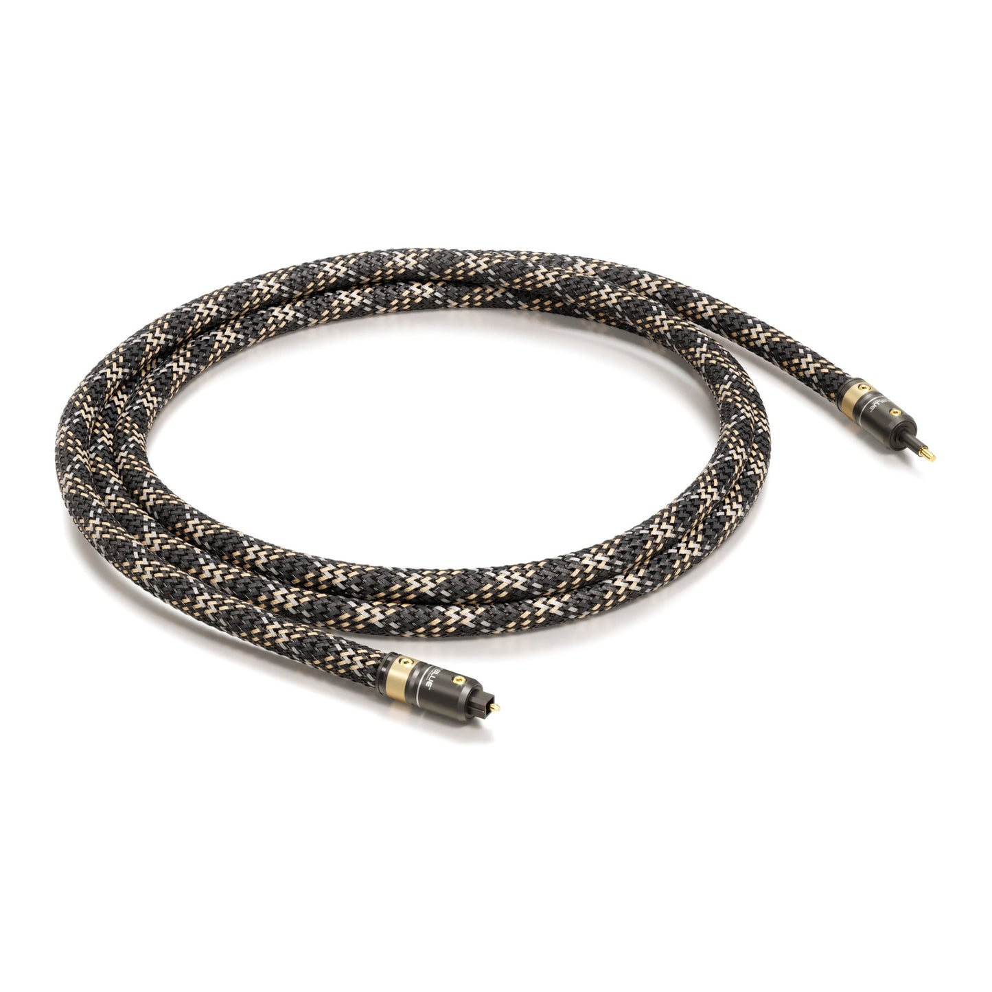 ViaBlue H-FLEX Toslink/Mini-Toslink Kabel mit T8 Toslink- und Mini-Toslink-Steckern, Geflechtschlauch Cobra, Produktansicht