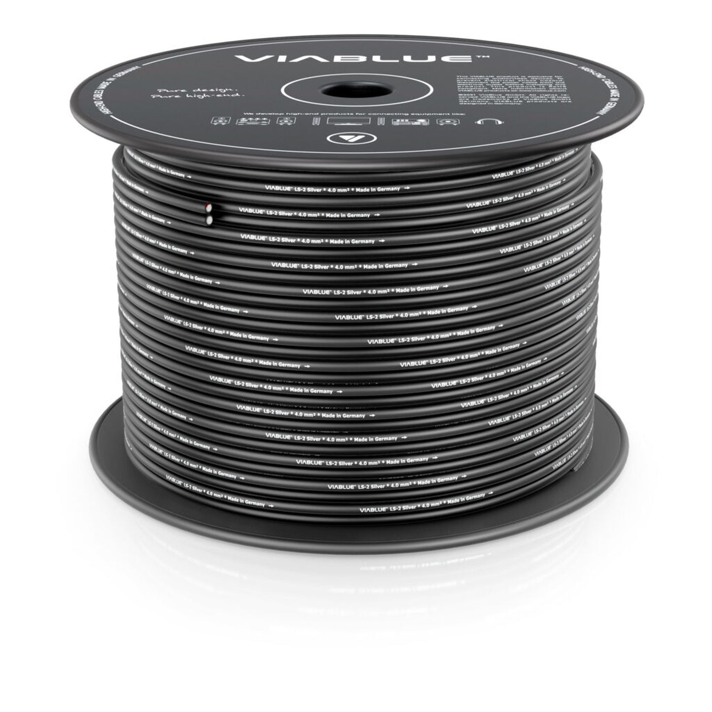 ViaBlue LS-2 Silver Lautsprecherkabel 4,0 mm² – Frontansicht