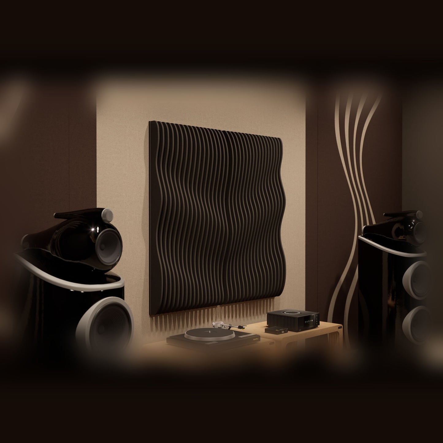 Woodbang Parametric Flow Akustikpaneel XL Lifestyle Hörraum