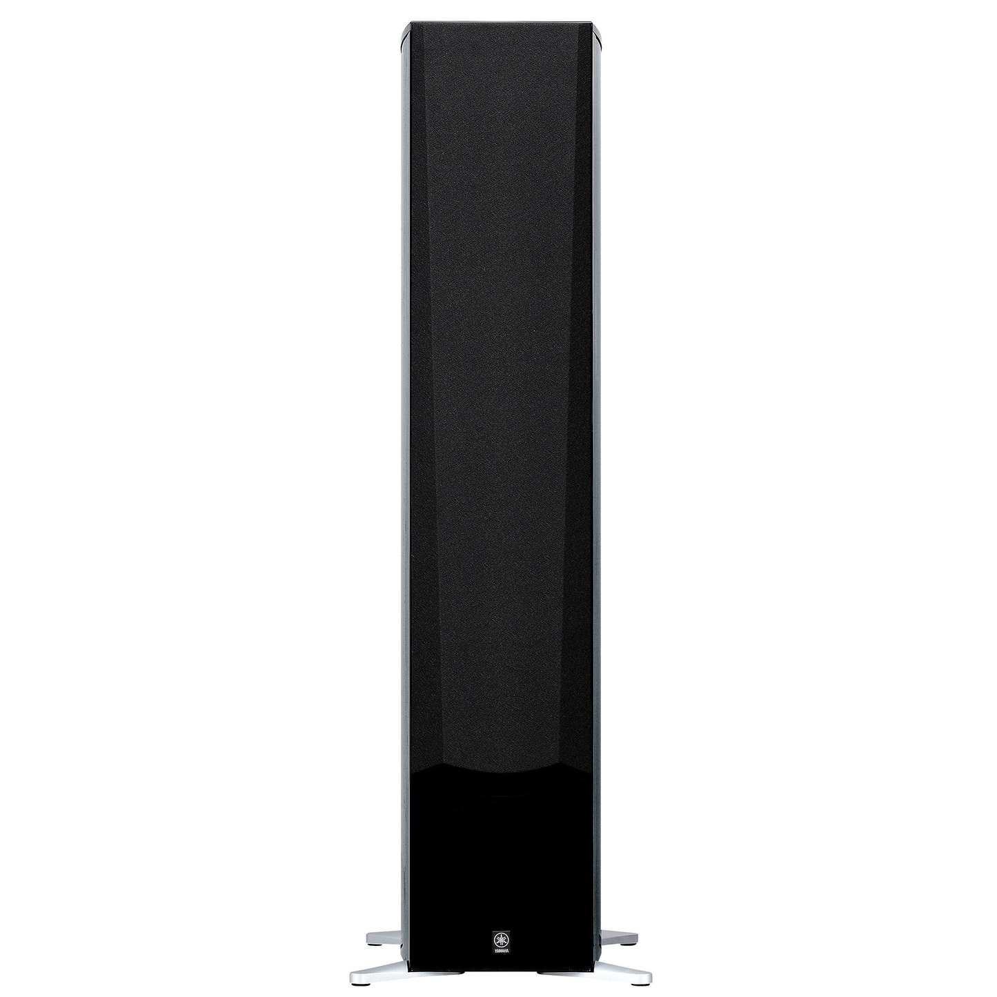 Yamaha NS-555 Standlautsprecher Klavierlack Frontansicht mit aufgesetzter Stoffabdeckung