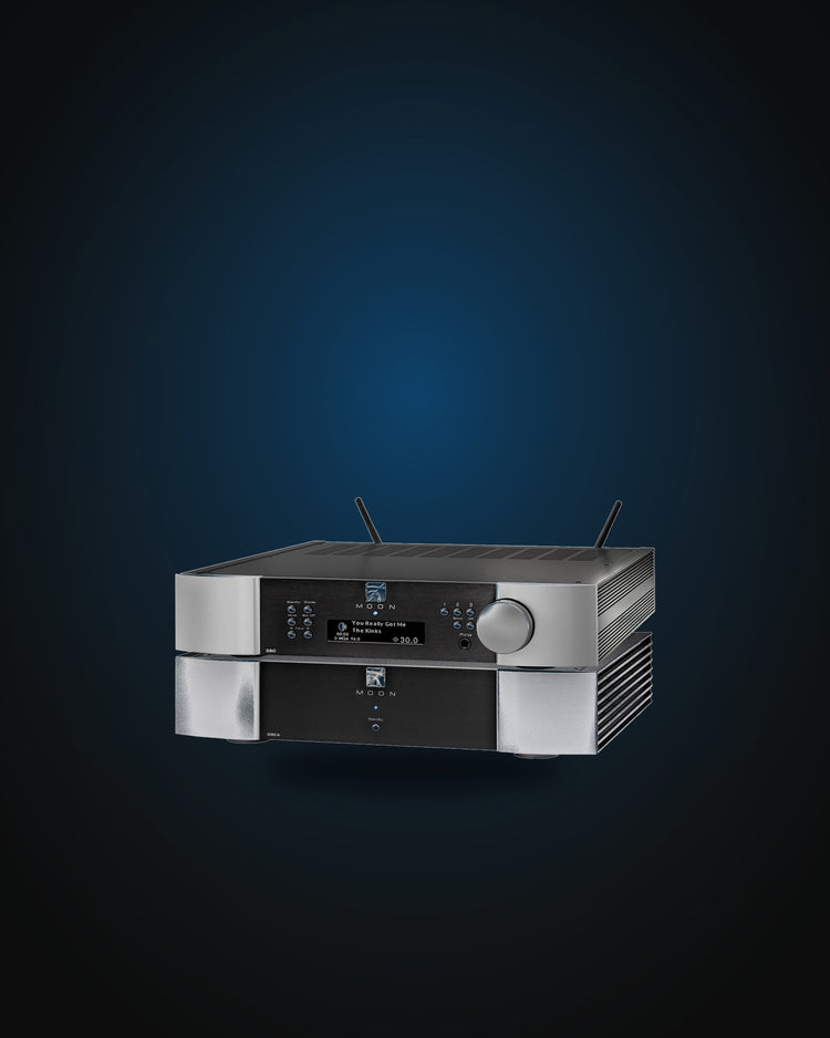 MOON 390 + 330A HiFi-Set, Vorführmodell, Frontansicht