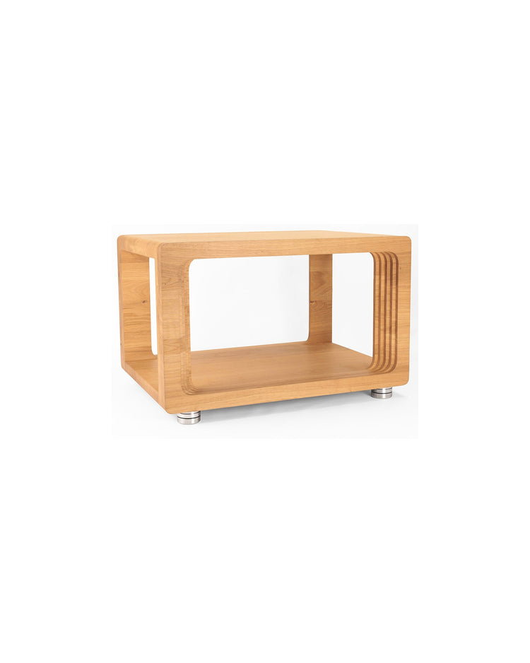 Woodbang Qlimax Groove HiFi-Rack aus Eichenholz, Seitenansicht