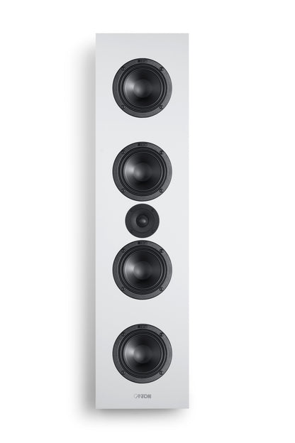 Canton Atelier OnWall 11 On-Wall-Lautsprecher weiss Frontansicht ohne Abdeckung mit sichtbaren Chassis