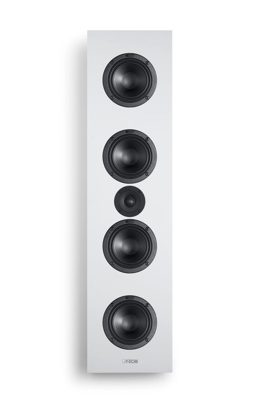 Canton Atelier OnWall 11 On-Wall-Lautsprecher weiss Frontansicht ohne Abdeckung mit sichtbaren Chassis