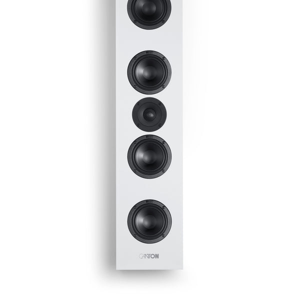 Canton Atelier OnWall 9 On-Wall-Lautsprecher weiss Frontansicht ohne Abdeckung mit sichtbaren Chassis