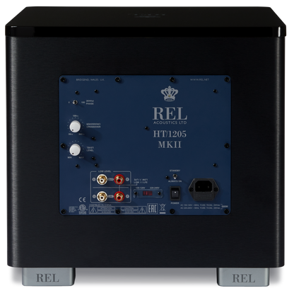 REL HT1205 Heimkino-Subwoofer Schwarz Rückansicht