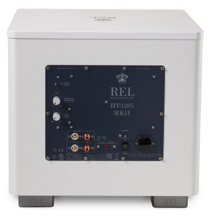REL HT1205 Heimkino-Subwoofer Weiss Rückansicht