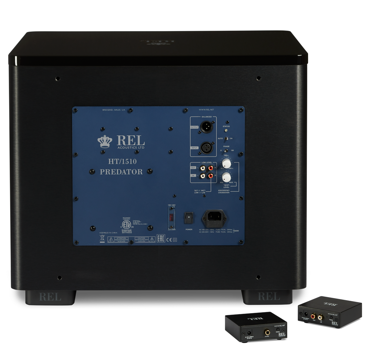 REL HT1510 Heimkino-Subwoofer Schwarz Rückansicht
