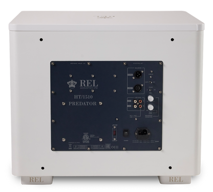 REL HT1510 Heimkino-Subwoofer Weiss Rückansicht