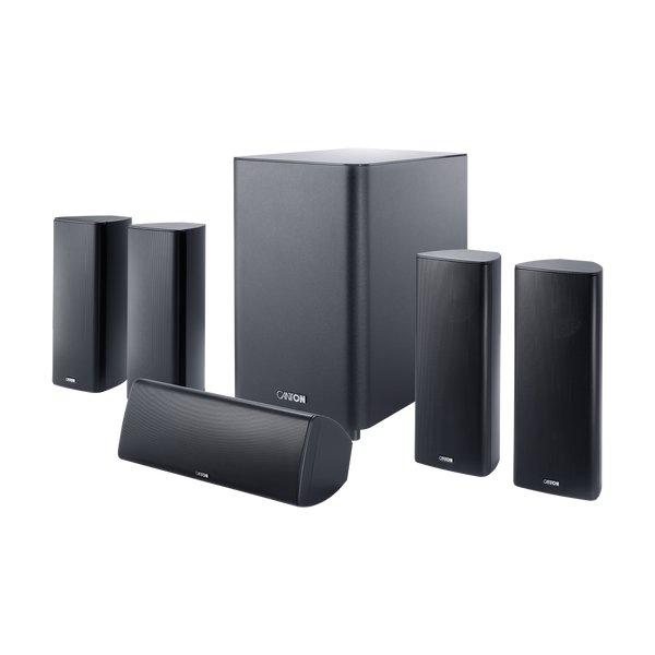 Canton Movie 400 5.1-Heimkinosystem in Schwarz mit vier Satelliten, Center und aktivem Subwoofer