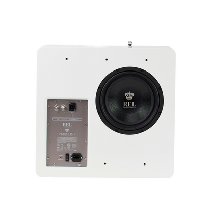 REL Planar PL-1 Subwoofer Weiss Hochglanz Rückansicht