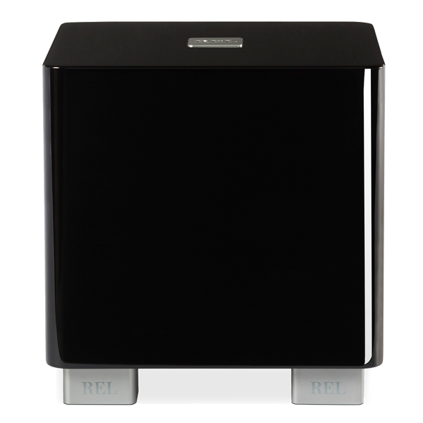 REL T-5x Subwoofer Schwarz Hochglanz Frontansicht