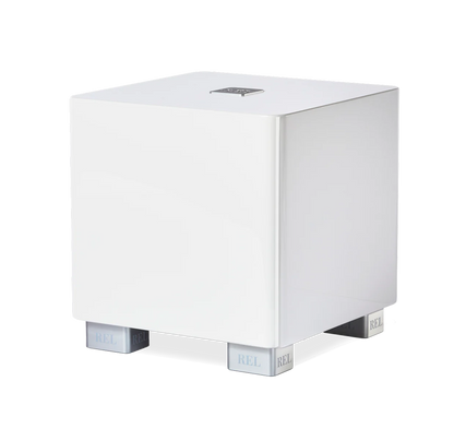 REL T-5x Subwoofer Weiss Hochglanz Schrägansicht