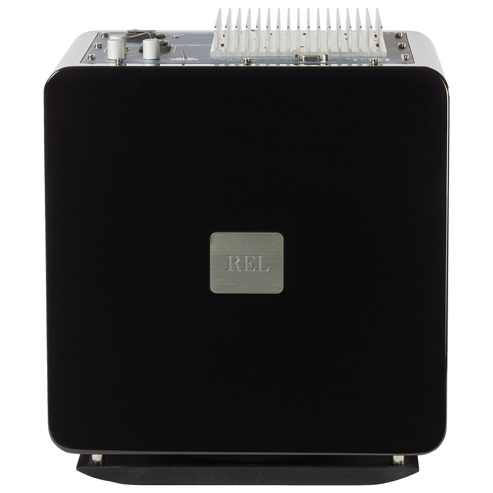 REL T-7x Subwoofer Schwarz Hochglanz Draufsicht