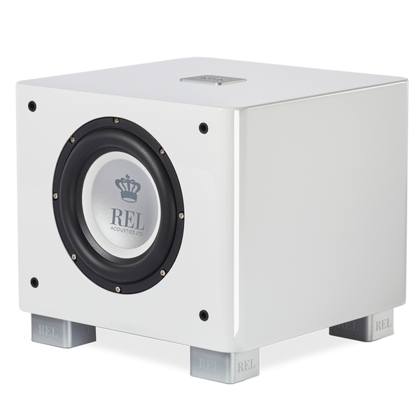 REL T-7x Subwoofer Weiss Hochglanz Frontansicht