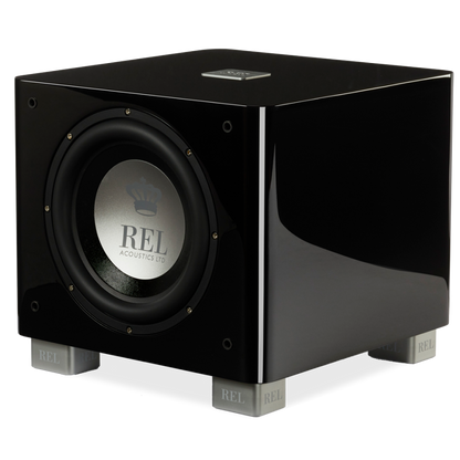 REL T-9x Subwoofer Schwarz Hochglanz Frontansicht