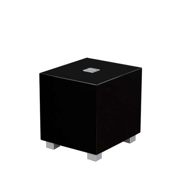 REL T-Zero Subwoofer Schwarz Hochglanz Schrägansicht